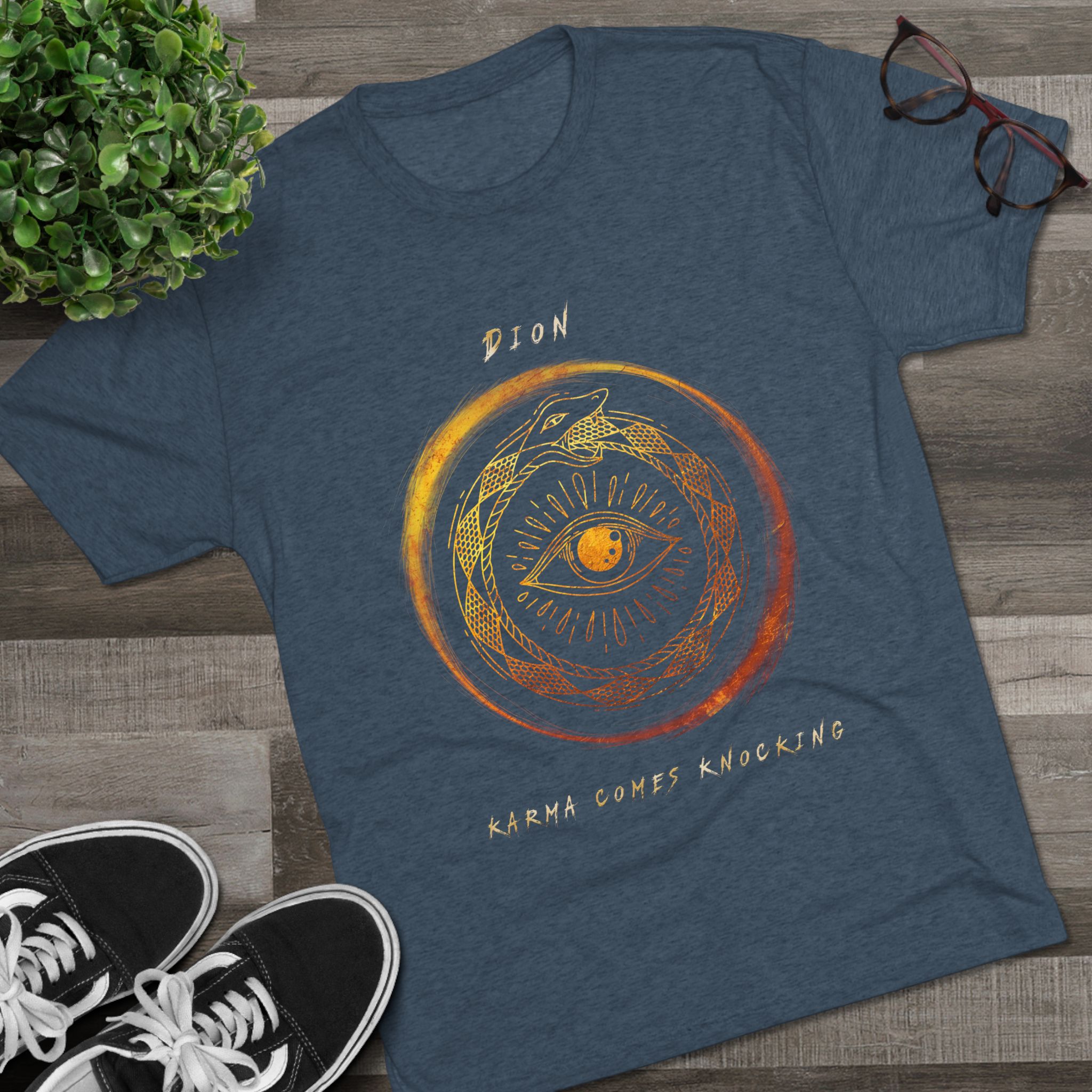 "Karma Comes Knocking" Unisex Tri-Blend Crew Tee - Image 7