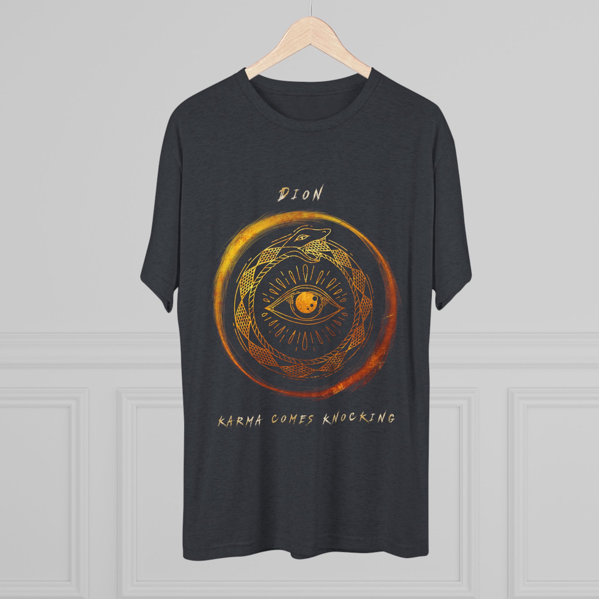 "Karma Comes Knocking" Unisex Tri-Blend Crew Tee - Image 12