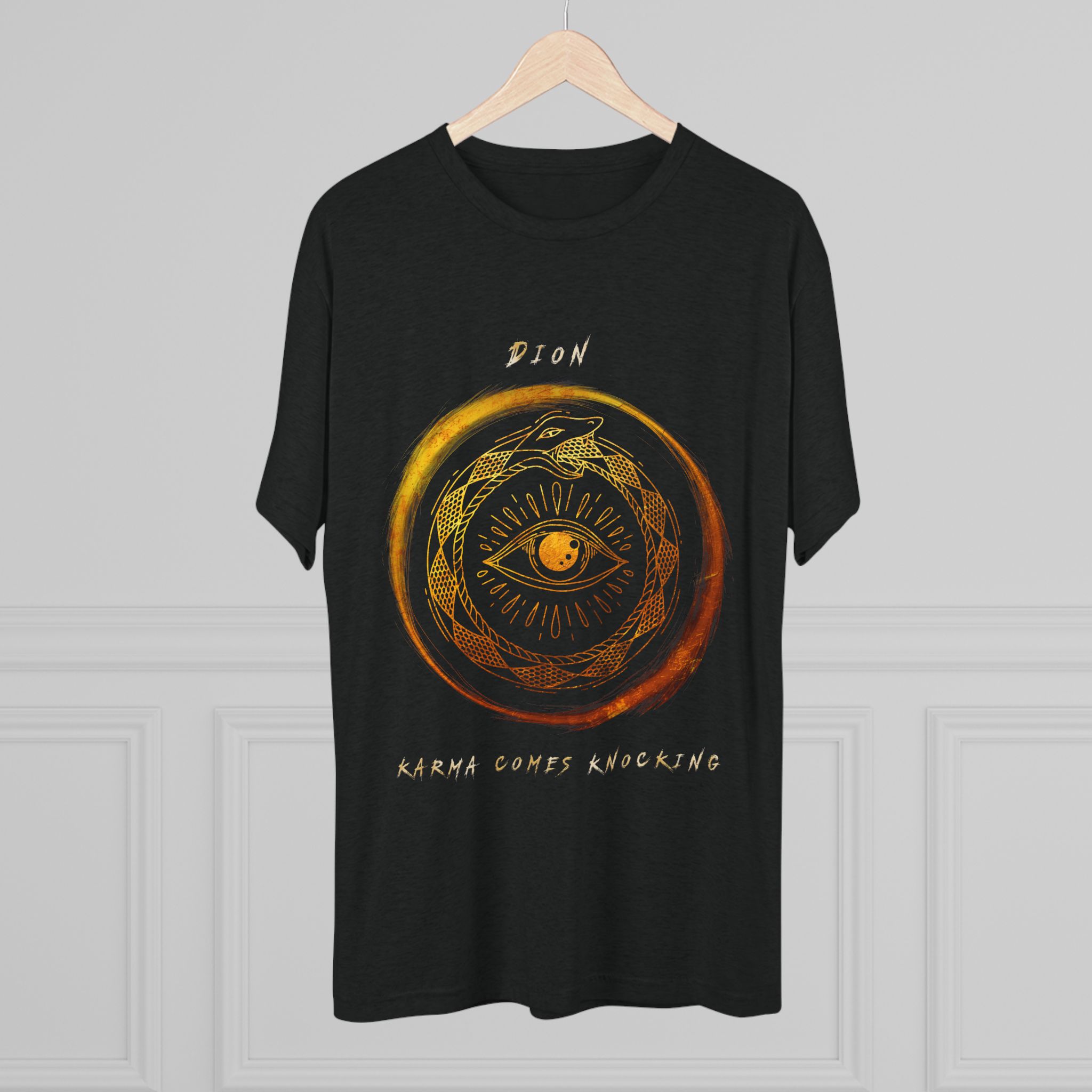 "Karma Comes Knocking" Unisex Tri-Blend Crew Tee - Image 4