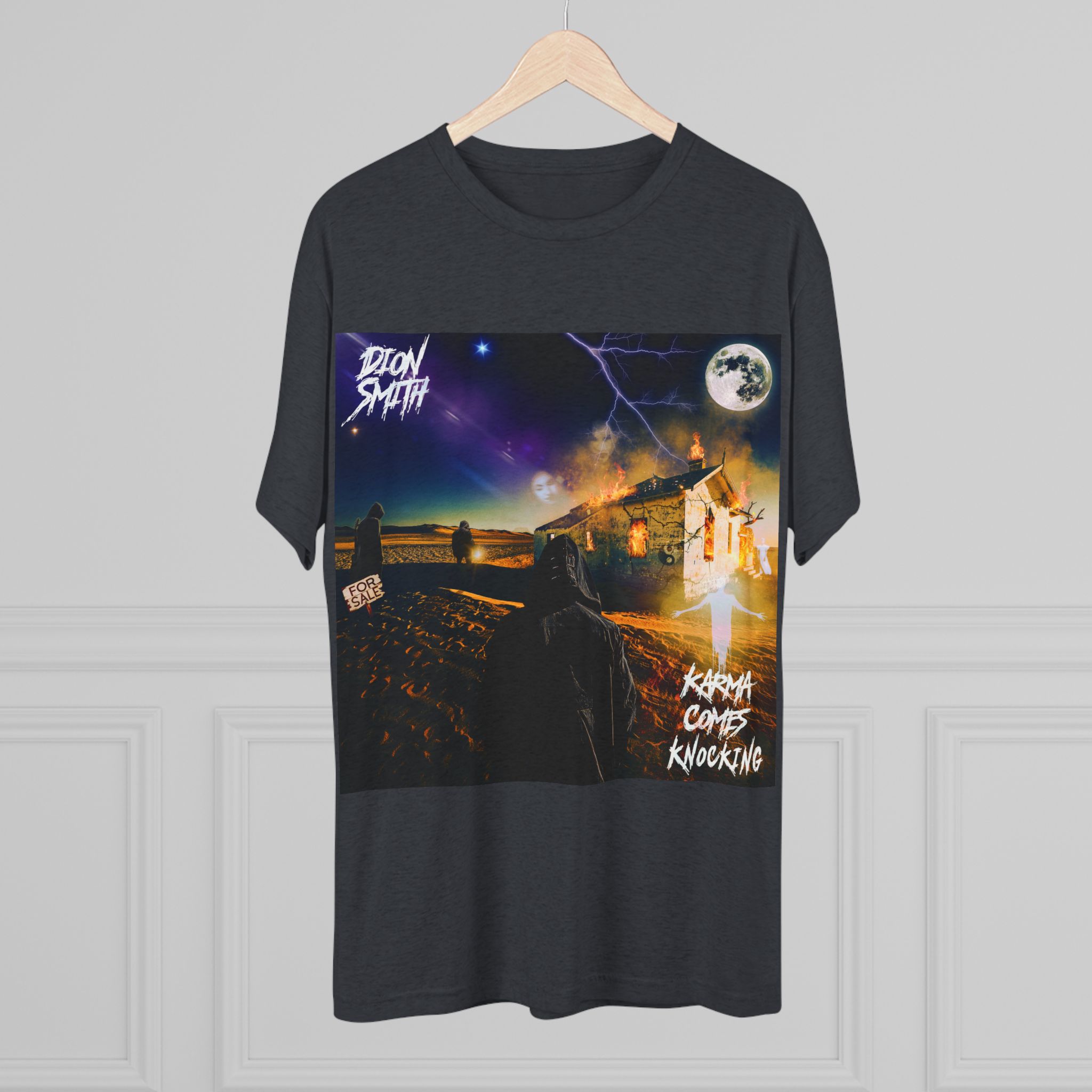 "Karma Comes Knocking" Unisex Tri-Blend Crew Tee - Image 12