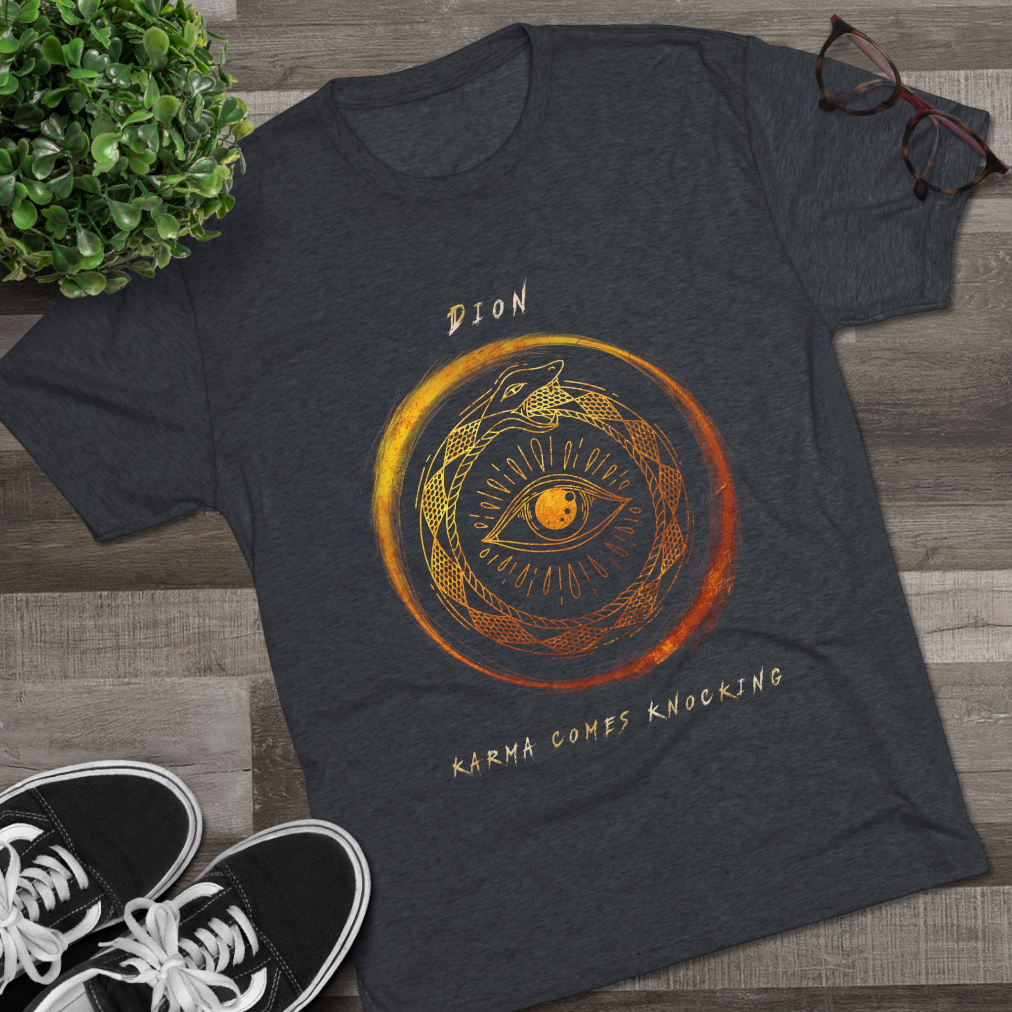 "Karma Comes Knocking" Unisex Tri-Blend Crew Tee - Image 11